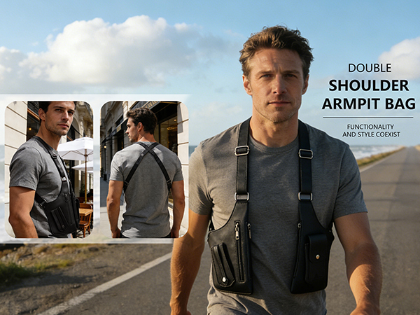 Double Shoulder Armpit Bag for Men