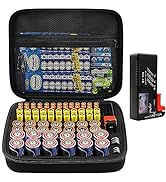 Comecase Hard Battery Organizer Storage Box Carrying Case Bag - Holds 80 Batteries AA AAA C D - -...