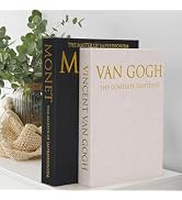 Hiwhy Decorative Book Storage Box Set of 2, Stylish Decorative Books, Linen Faux Book Storage Box...
