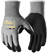 COOLJOB ANSI A5 Cut Resistant Gloves - 1/3/12 Pairs, Nitrile Rubber Dipped Safety Work Gloves for...
