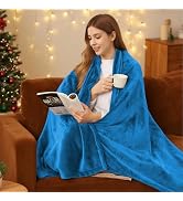 BRILLIO Electric Heated Blanket 62"x84" Twin Size Flannel Fleece - 4 Heat Settings & 10H Auto Shu...