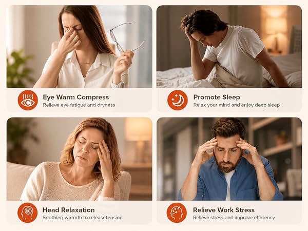 Relieves head and eye strain, promotes sleep, and alleviates work stress.