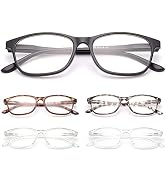YIMI 5 Pack Reading Glasses Blue Light Blocking Spring Hinge Readers for Men Women Anti Glare Eye...