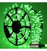 JMEXSUSS 163 FT 500 LED Green String Lights, Plug in Green Christmas Lights Indoor Outdoor, 8 Mod...