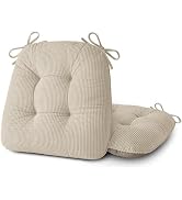 ELFJOY Dining Chair Cushions Set of 2 Thick Non Slip Kitchen Chair Pads with Ties Comfortable Ind...
