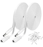 2 Pack DC Power Extension Cable 20ft 2.1mm x 5.5mm Compatible with 12V DC Adapter Cord for CCTV I...