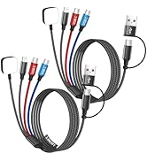 Dual Type-C Port 4 in 2 Multi Charging Cable for Apple iWatch Charger/iPhone 17/Lightning, Travel...
