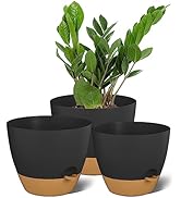 ZMTECH 9/10/12 Inch Plant Pots Sets, Selfwatering Planters with Drainage Holes Saucers for Indoor...