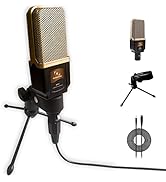 KILOGOGRAPH Podcast Microphone M998 - Condenser Microphone, with Stand, XLR Microphone, 3.5mm Aud...