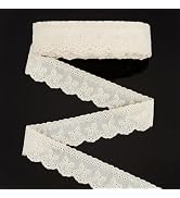 FINGERINSPIRE 15 Yards Bowknot Eyelet Lace Ribbon 1-5/8 inch Wide Light Yellow Bowknot Embroidery...