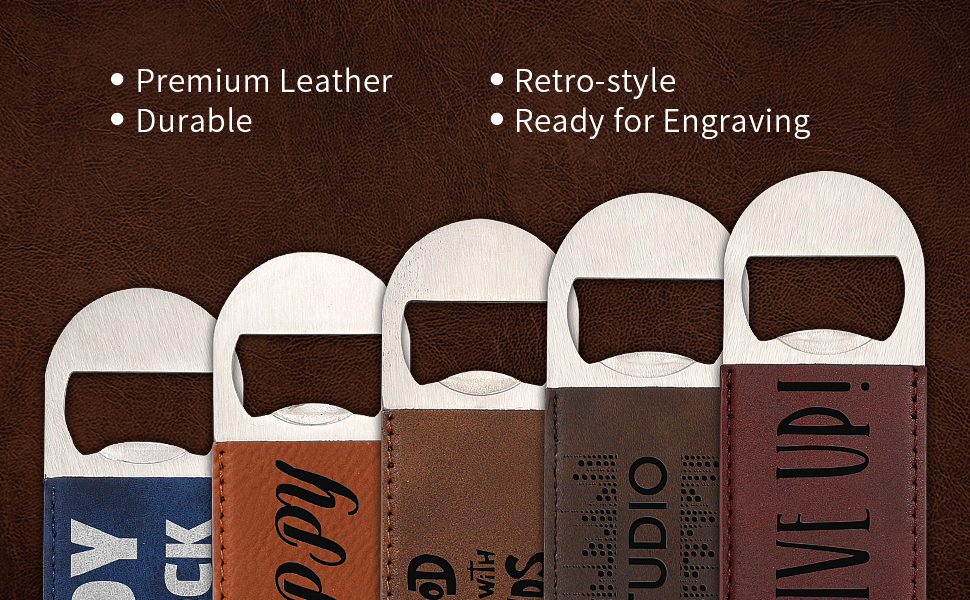 beer opener cute funny leather bottle opener bulk blank stainless steel opener with leather handle