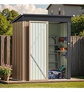 Greesum 5×3 FT Outdoor Storage Shed, Metal Storaged Sheds Without Floor, Tool Sheds with Lockable...