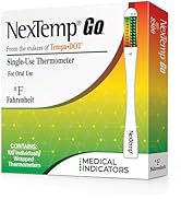 NexTemp Go Disposable Oral & Axillary Thermometer for Adults & Kids, Single Use Temperature Therm...