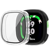 Compatible with Fitbit Ace LTE Screen Protector, 2 Pack Bumper Case with Tempered Glass Film, Snu...
