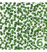 HXWEIYE 6 Pack Fake Vines for Room Décor, Artificial Ivy Greenery Garland Fake Leaves Hanging Pla...