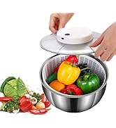 Stainless Steel Salad Rotator 5 Qt Large capacity Salad Spinner Vegetable Washer,USB Electric USB...