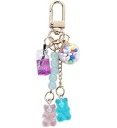 GANPUB Blue Cute Resin Gummy Bear Key Chain Candy Color Animal Bear Charms Keychains Car Keys Bag...
