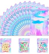 150 Pack Holographic Bags, 4'' x 6‘’ Packaging Bags for Small Business, Resealable Smell Proof Ba...