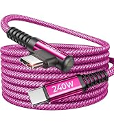 AINOPE 240W USB C to USB C Cable Fast Charging 15FT,Right Angle Fast Type C Charging Cable Fits i...