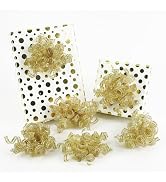 HUIHUANG Gold Bows for Gift Wrapping Self Adhesive Metallic Christmas Gift Bows Gold and Silver B...