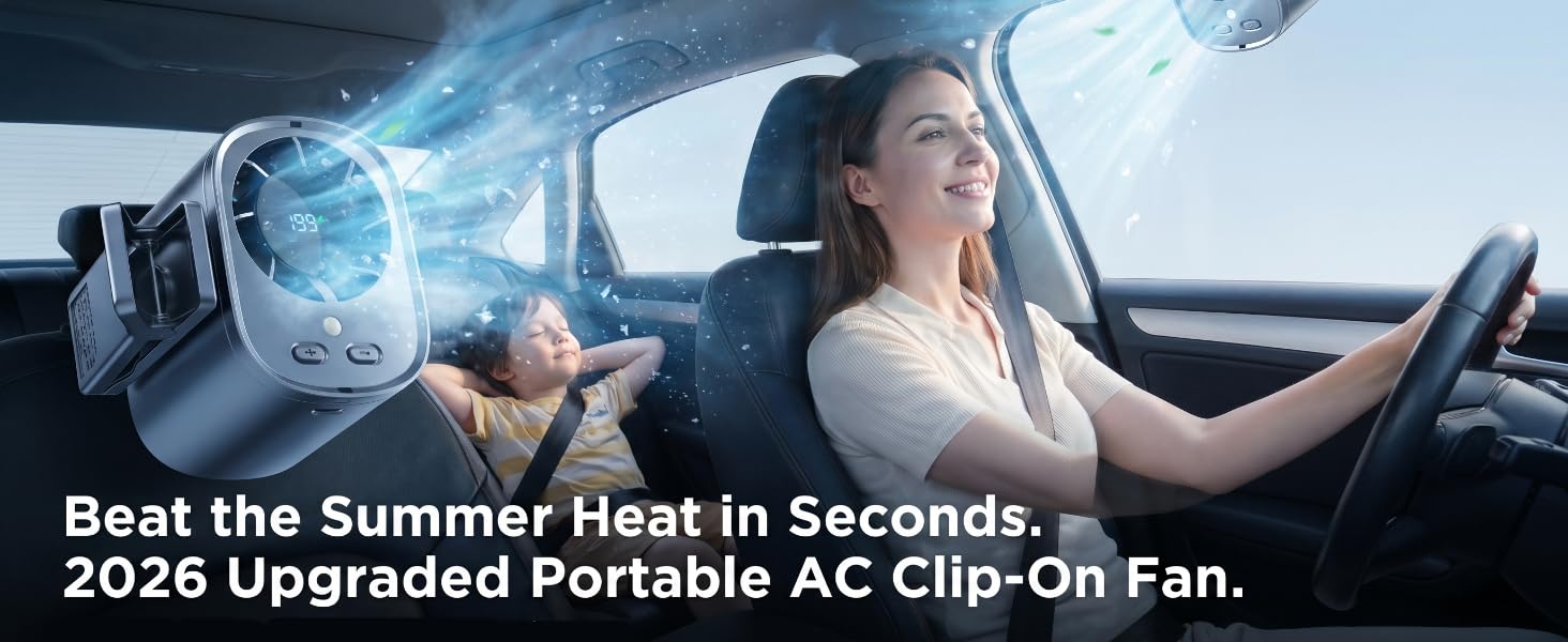 Portable Clip on Air Conditioner Fan for Car
