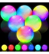 THIODOON Glow in The Dark Golf Balls with 7 Colors Keep Changing and Timer Resets Every Striking ...