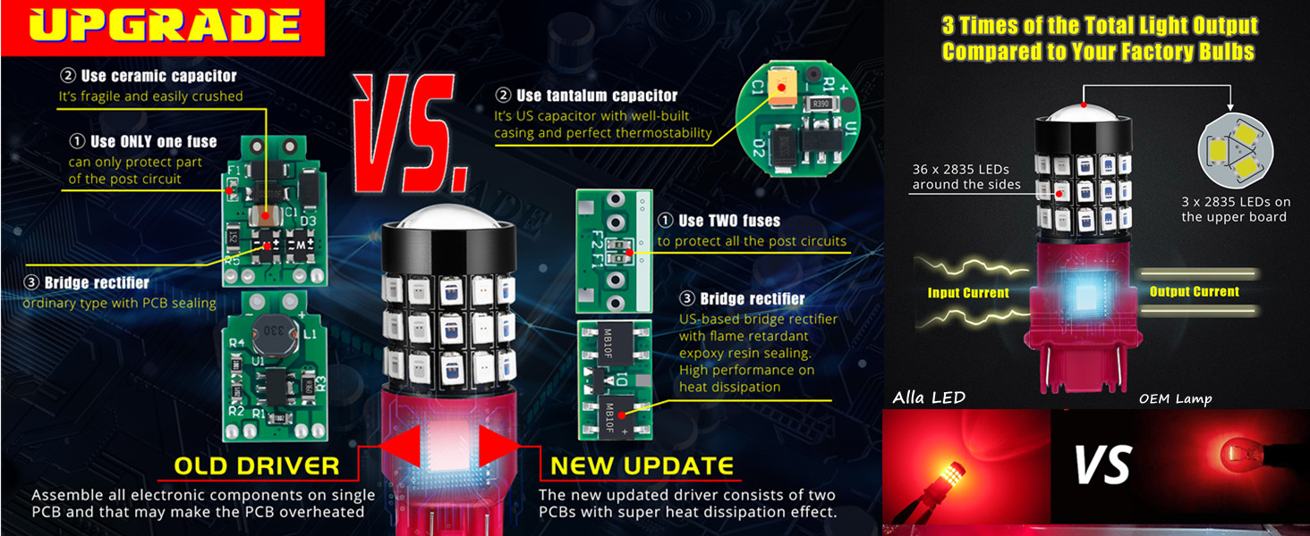 T20-7440-7443-LED-Strobe-brake-lights-bulbs-flash-stop-lamp-red