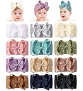 doboi 12pcs Big Baby Bows Baby Girl Headbands Ribbon Bow Hair Accessories Nylon Headband Bows for...