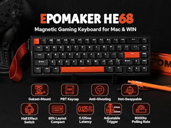 HE68 Wired Magnetic Gaming Keyboard