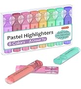 Pastel Highlighters, Shuttle Art 8 Assorted Macaron Colors Highlighter Pens, Chisel Tip Dry-Quick...