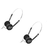 aoukoslt 2 Pcs Retro On Ear Headphones, Wired Stereo Headphones, Lightweight Portable Headphone w...