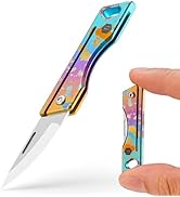 KeyUnity KK06 Titanium Keychain Knife, Lightweight Folding Knife For Daily Cutting Mail, Packages...
