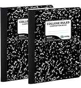 Composition Notebooks College Ruled Paper, Black Marble Composition Notebook, Premium Hard Cover ...