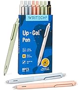 WRITECH Gel Pens Fine Point: 0.5mm No Smear & Smudge Black Ink Pen Click for Journaling Sketching...