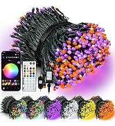 Smart Color Changing Halloween Lights String 211FT 600 LED APP and Remote | Orange Purple Green, ...