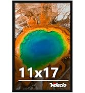 Veleclo 11x17 Picture Frame for Wall Display, 11x17 Black Picture Frame with Shatter Resistant Pl...