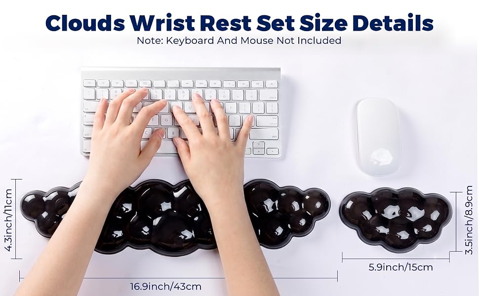 Clouds Wrist Rest Set Size Details