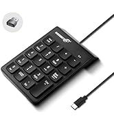 Huifen Type C Number Pad, USB 19 Keys Mini Number Keyboard Plug & Play Financial Accounting Numpa...