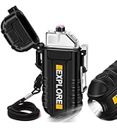 LcFun Waterproof Electric Dual Arc Lighter USB Type C Rechargeable Windproof Flameless Plasma Lig...