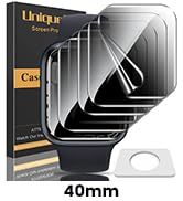 UniqueMe 6 Pack TPU Privacy Screen Protector Compatible with Apple Watch 40mm, [Upgrade Flexible ...