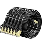 Cat 7 Ethernet Cable 3ft 6 Pack Shielded,Flat Ethernet Patch Cables - High Speed Internet Cable f...