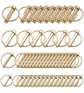 mankk 50PCS Heavy Duty Lynch Pin Assortment Kit Tractor Pins Linch Pins Ring Clips PTO Pin for Fa...