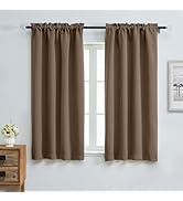 Aiyufeng Brown Blackout Curtains for Bedroom 63 Inch Length 2 Panels Set, Solid Thermal Insulated...