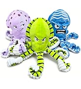 Fuufome Octopus Interactive Dog Chew Toys, 3 Pack No Stuffing Dog Toys for Puppy, Large, Medium &...