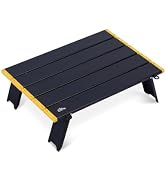 iClimb Ultralight Compact Mini Beach Picnic Folding Alu. Table with Carry Bag, Two Size (Black - ...