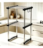 BLULEE Expandable Cabinet Organizer, Adjustable Storage Shelf Black | Multi-Purpose Plastic & Met...