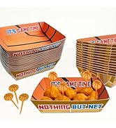 50ct Paper Food Trays and Plastic Picks - Basketball