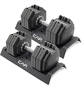 CAP Barbell ADJUSTABELL Adjustable 55 lb Hex Dumbbell Weights - Singles & Pairs | Multiple Handle...
