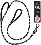 ATIFBOP 6FT Dog Leashes Heavy Duty Double Handles, Lockable Metal Carabiner Clip,Durable Rope Dog...