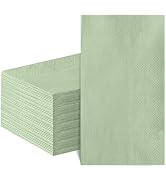 NatNarr 60 Pcs Sage Green Napkins Disposable Easter Sage Green Dinner Napkin Decorative Guest Bat...